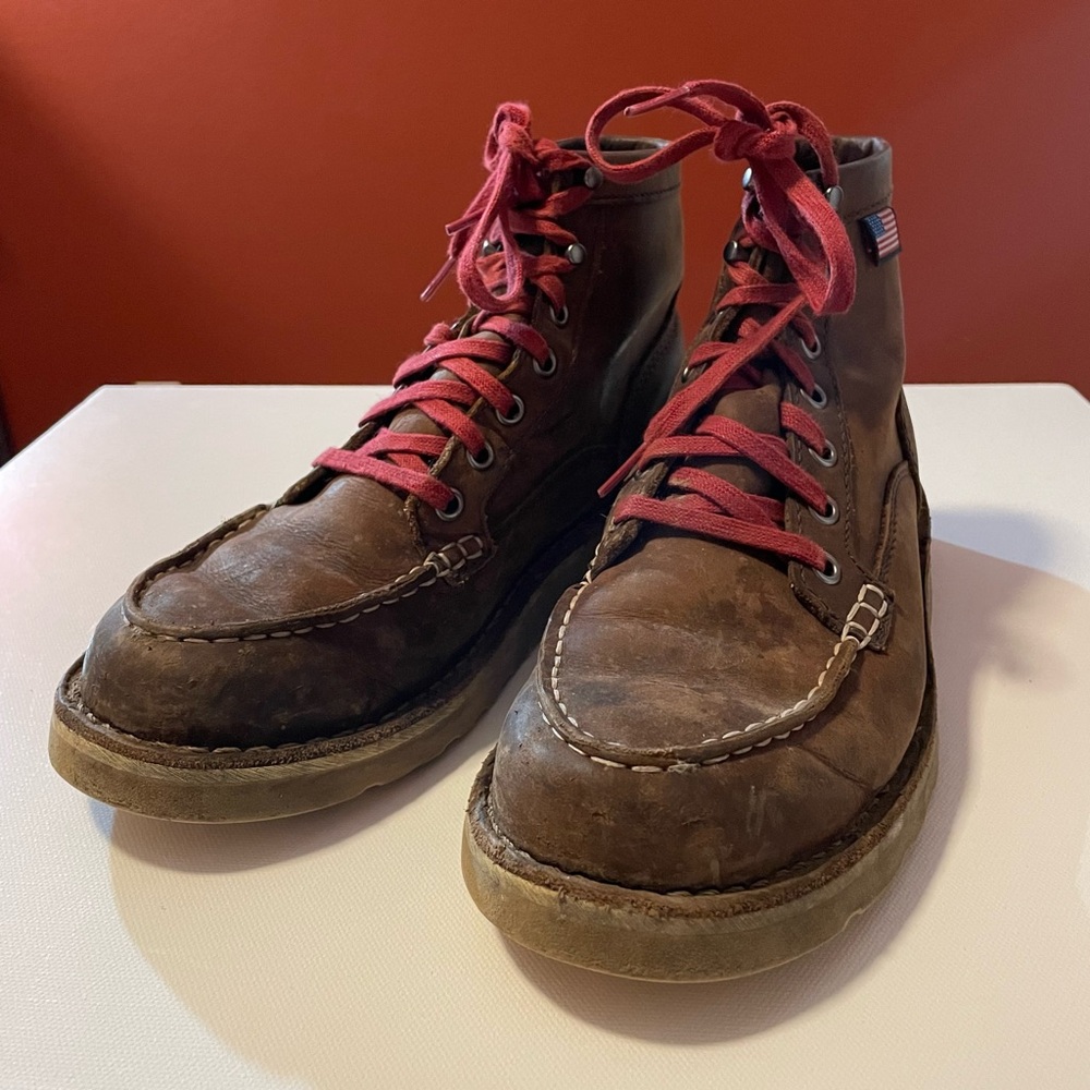 Danner Women’s Bull Run Moc Toe 6” Brown Distressed Leather Work Lace Up Boots